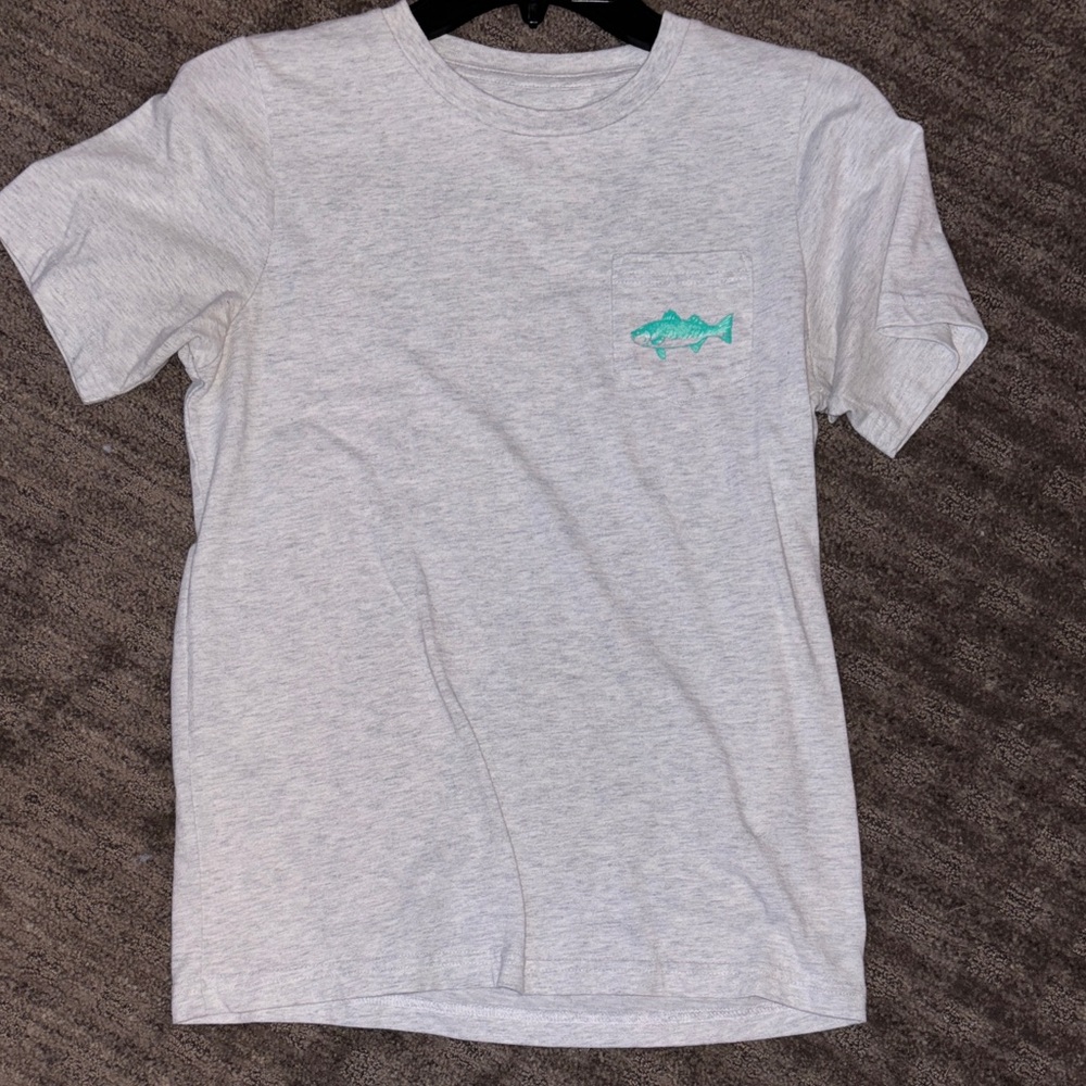 Gray T-Shirt with Green Fish Logo